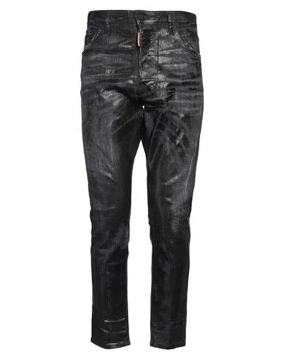 DSQUARED2 DSQUARED2 MAN JEANS BLACK SIZE 32 COTTON, ELASTANE