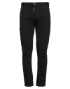 Dsquared2 Stretch Cotton Trouser With White Bull Tag In Black