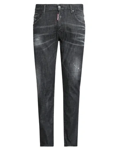 Dsquared2 Man Jeans Black Size 34 Cotton, Elastane, Calfskin