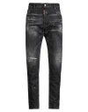 Dsquared2 Black Cotton Jeans With White Paint Splatters In Black