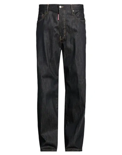 Dsquared2 Man Jeans Black Size 36 Cotton, Elastane, Cow Leather