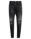 Dsquared2 Man Jeans Black Size 38 Cotton In Black