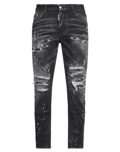 Dsquared2 Man Jeans Black Size 38 Cotton, Elastomultiester, Elastane