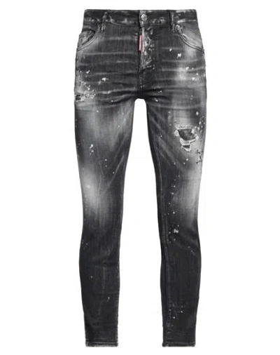 Dsquared2 Man Jeans Black Size 34 Cotton, Elastomultiester, Elastane