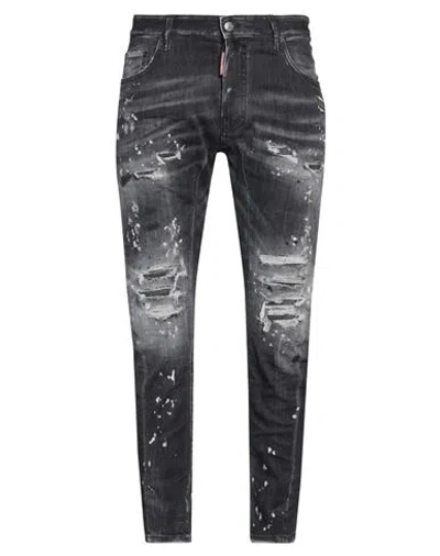 Dsquared2 Man Jeans Black Size 38 Cotton, Elastomultiester, Elastane
