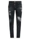 Dsquared2 Cool Gut Black Jeans With Belt Loops And Faded Effect In Denim Man In Black
