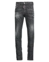 Dsquared2 Easy Black Wash Tidy Biker Black Stretch Cotton Denim Jeans In Black