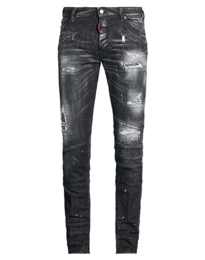 Dsquared2 Man Jeans Black Size 40 Cotton, Elastane