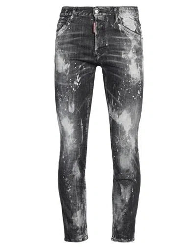 Dsquared2 Belt-loop Bleached-effect Jeans In Black