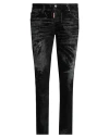 Dsquared2 Cool Gut Black Jeans With Belt Loops And Faded Effect In Denim Man In Black