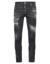 Dsquared2 Distressed Skater Denims With Stonewash Effect In Black