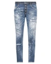 Dsquared2 Man Jeans Blue Size 30 Cotton, Elastomultiester, Elastane, Cow Leather In Blue