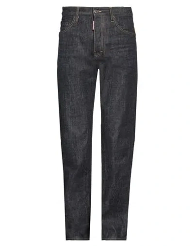 Dsquared2 Man Jeans Blue Size 32 Cotton, Calfskin