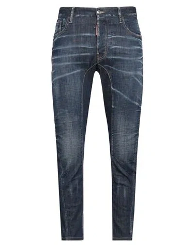 Dsquared2 Man Jeans Blue Size 32 Cotton, Elastane In Black