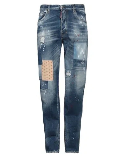 Dsquared2 Man Jeans Blue Size 32 Cotton, Elastane
