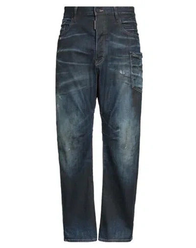 Dsquared2 Man Jeans Blue Size 30 Cotton, Elastane, Calfskin