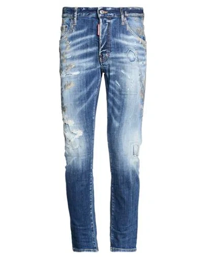 Dsquared2 Man Jeans Blue Size 34 Cotton, Elastane