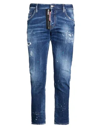 Dsquared2 Man Jeans Blue Size 34 Cotton, Elastane
