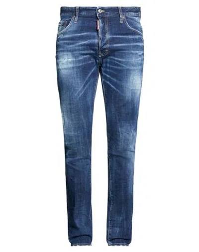 Dsquared2 Man Jeans Blue Size 34 Cotton, Elastane