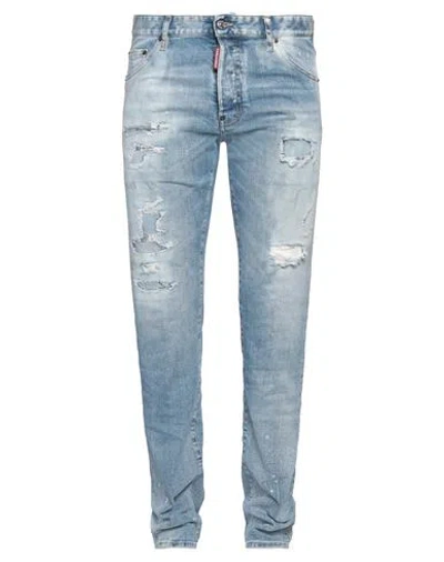 Dsquared2 Man Jeans Blue Size 34 Cotton, Elastane