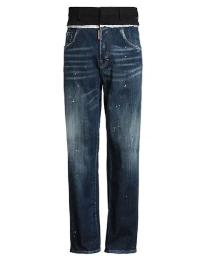 Dsquared2 Man Jeans Blue Size 34 Cotton, Elastane, Polyester, Virgin Wool