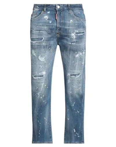 Dsquared2 Man Jeans Blue Size 34 Cotton, Elastomultiester, Elastane