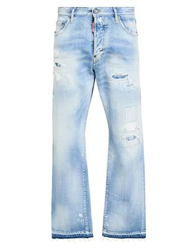 Dsquared2 Low-rise Wide-leg Jeans In Blue