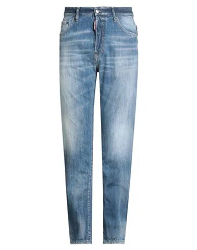 Dsquared2 Man Jeans Blue Size 36 Cotton In Brown