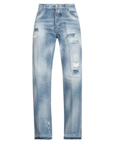 Dsquared2 Man Denim Pants Blue Size 38 Cotton