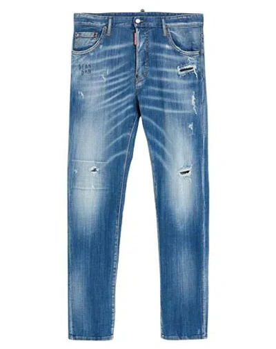 DSQUARED2 DSQUARED2 MAN JEANS BLUE SIZE 38 COTTON, ELASTANE
