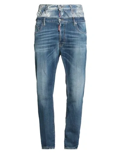 Dsquared2 Man Jeans Blue Size 36 Cotton, Elastane