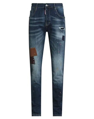 Dsquared2 Man Jeans Blue Size 36 Cotton, Elastane In Black
