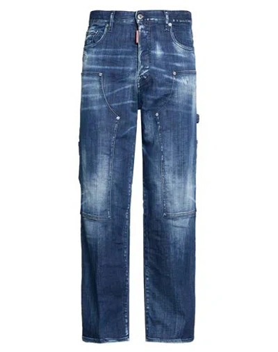 Dsquared2 Man Jeans Blue Size 36 Cotton, Elastane