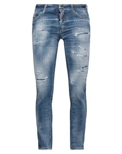Dsquared2 Man Jeans Blue Size 36 Cotton, Elastane