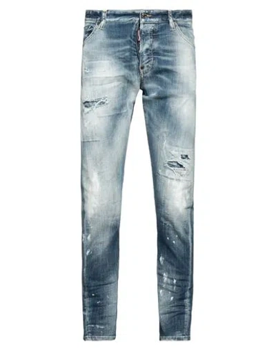 Dsquared2 Man Jeans Blue Size 36 Cotton, Elastane