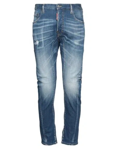 Dsquared2 Man Jeans Blue Size 36 Cotton, Elastane