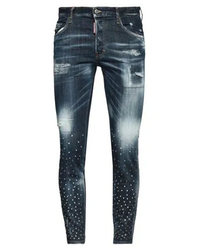 Dsquared2 Man Jeans Blue Size 36 Cotton, Elastane, Brass