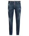Dsquared2 Blue Jeans With Belt Loops And Logo Patch On The Rear In Blue