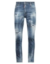 Dsquared2 Man Jeans Blue Size 36 Cotton, Polyester, Elastane In Blue