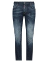 Dsquared2 Man Jeans Blue Size 36 Cotton, Polyester, Elastane, Cow Leather In Blue