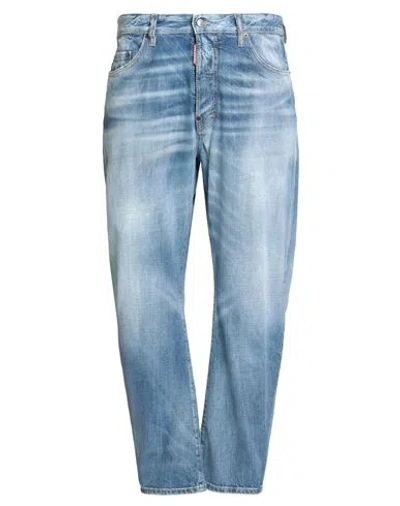 Dsquared2 Man Jeans Blue Size 38 Cotton, Calfskin
