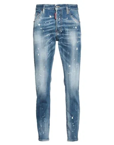 Dsquared2 Man Jeans Blue Size 34 Cotton, Elastane
