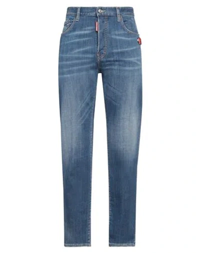 Dsquared2 Man Jeans Blue Size 40 Cotton, Elastane