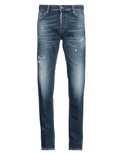 Dsquared2 Man Jeans Blue Size 38 Cotton, Elastane In Black