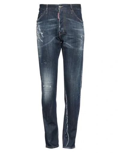 Dsquared2 Man Jeans Blue Size 38 Cotton, Elastane