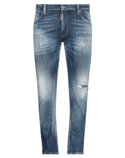 Dsquared2 Man Jeans Blue Size 38 Cotton, Elastane