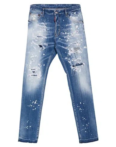 Dsquared2 Man Jeans Blue Size 38 Cotton, Elastane