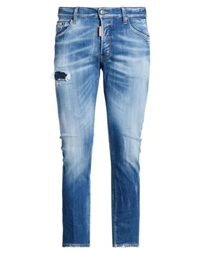 Dsquared2 Man Jeans Blue Size 38 Cotton, Elastane