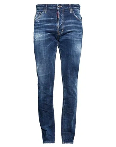 Dsquared2 Man Jeans Blue Size 38 Cotton, Elastane