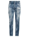 Dsquared2 Man Jeans Blue Size 36 Cotton, Elastomultiester, Elastane, Bovine Leather In Blue
